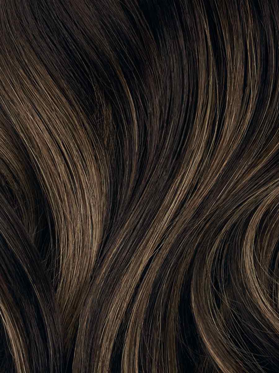 100% Human Hair Halo Extensions - Mocha Bronde Balayage