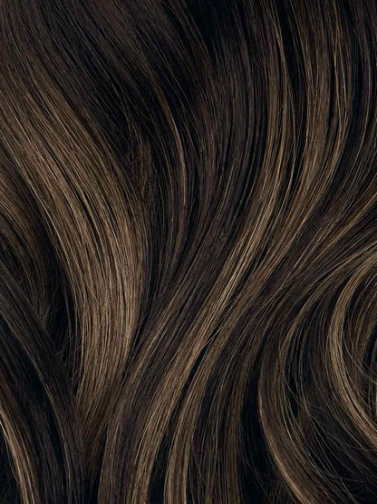 100% Human Hair Halo Extensions - Mocha Bronde Balayage