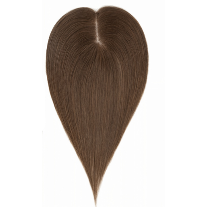 2.8" x 4.3" Silk Base Human Hair Topper – Middle Part Volume Booster for Thinning Hair