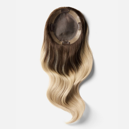 Ombre Balayage 100% Human Hair Topper With Bangs For Woman