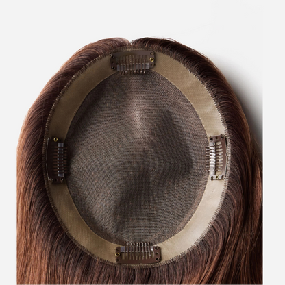 3*6 inches Straight Hair Toppers With Root 100% Remy Human Hair Topper With Bangs