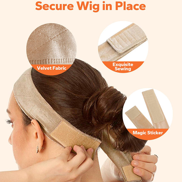 Wig Grip Hair Accessory for Keeping Wigs in Place, Adjustable Velcro Wig Headband with Elastic Bands