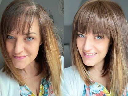 18-24 Inch 4 Clips Natural Hair Toppers with Bangs for Women Adding Hair Volume