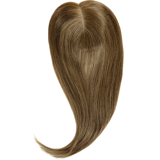 #8 Medium Brown 3*5" Silk Base Human Hair Topper
