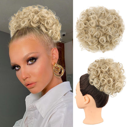 Loose Wave Large Curly Dish Donut Scrunchie Messy Bun Hair Extension