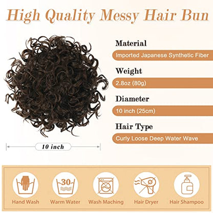 Loose Wave Large Curly Dish Donut Scrunchie Messy Bun Hair Extension