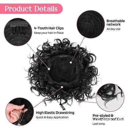 Loose Wave Large Curly Dish Donut Scrunchie Messy Bun Hair Extension
