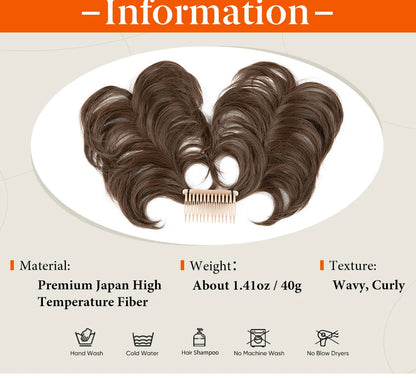 Effortless Elegance Side Comb Clip in Hair Bun Messy Bun Adjustable Styles