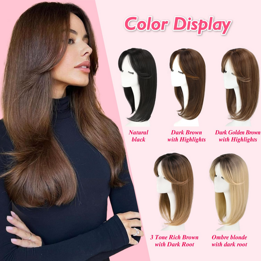 Ladies Slightly Wavy Ends Premium Hair Piece Lace Base Toppers