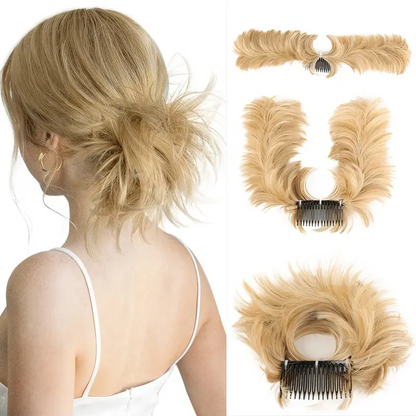 Effortless Elegance Side Comb Clip in Hair Bun Messy Bun Adjustable Styles
