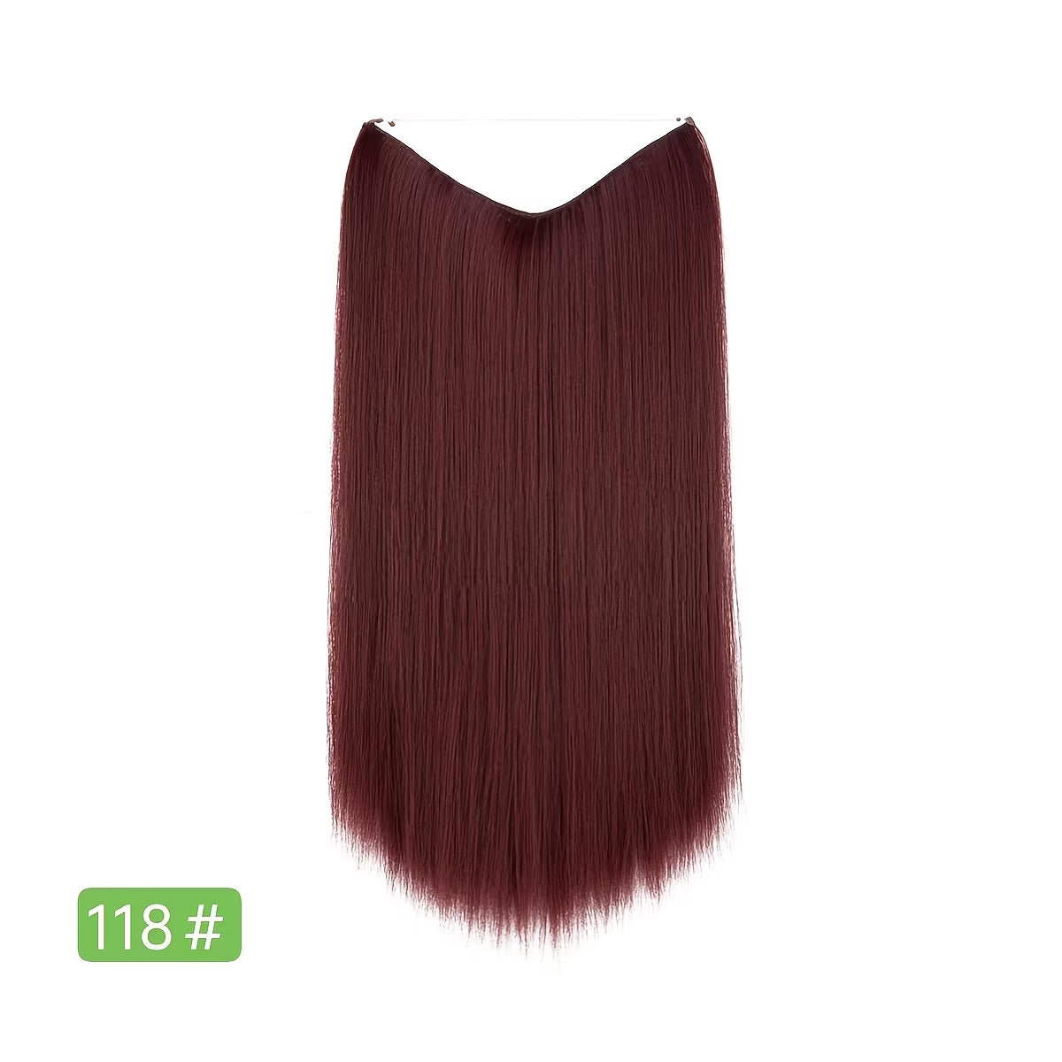 Secure Fit Hybrid Halo Hair Extensions - Non-Slip Clips & Invisible Wire, Seamless Natural Synthetic Fiber for Instant Volume & Thickness