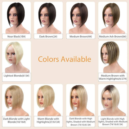 Best Breathable Real Hair Topper for Women Crown Topper No Bangs