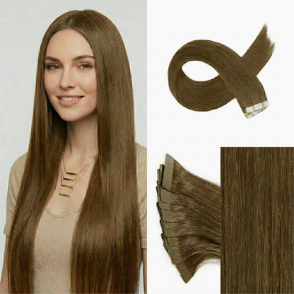 Straight Classic Tape-In Hair Extensions Color #10