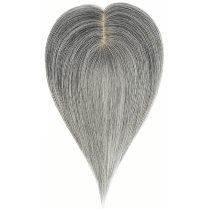 2.8" x 4.3" Silk Base Human Hair Topper – Middle Part Volume Booster for Thinning Hair