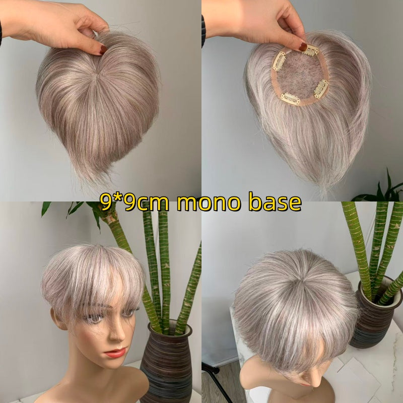 9*9cm Base Full Hand tied Mono Base 100% Virgin Remy Hair Topper