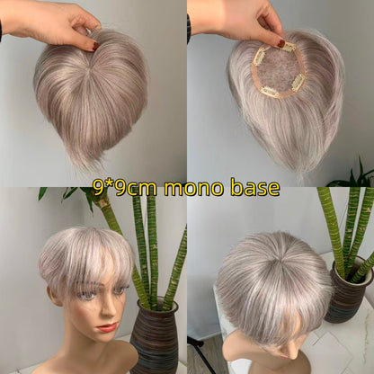 9*9cm Base Full Hand tied Mono Base 100% Virgin Remy Hair Topper