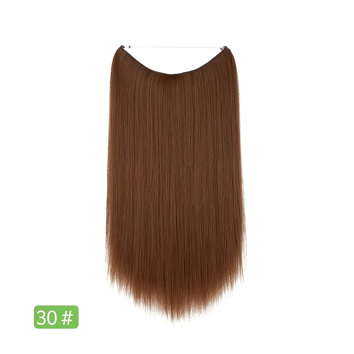 Secure Fit Hybrid Halo Hair Extensions - Non-Slip Clips & Invisible Wire, Seamless Natural Synthetic Fiber for Instant Volume & Thickness
