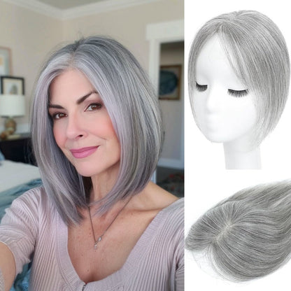 Premium Quality Breathable&Natural Straight Hair Topper For Women With Thinning Hair