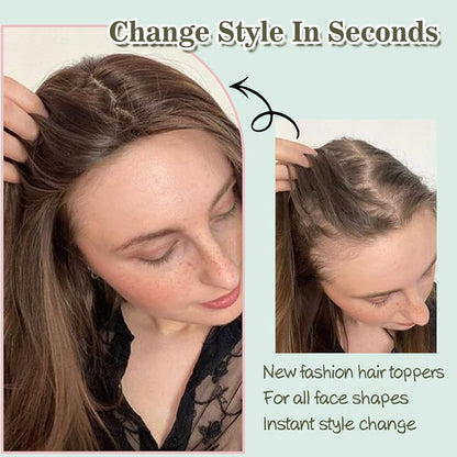 Summer Breathable Natural Straight Hair Topper For Women With Thinning Hair