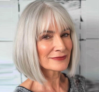 Comfortable&Breathable Straight Hair Topper With Bangs For  Women With Thinning Hair