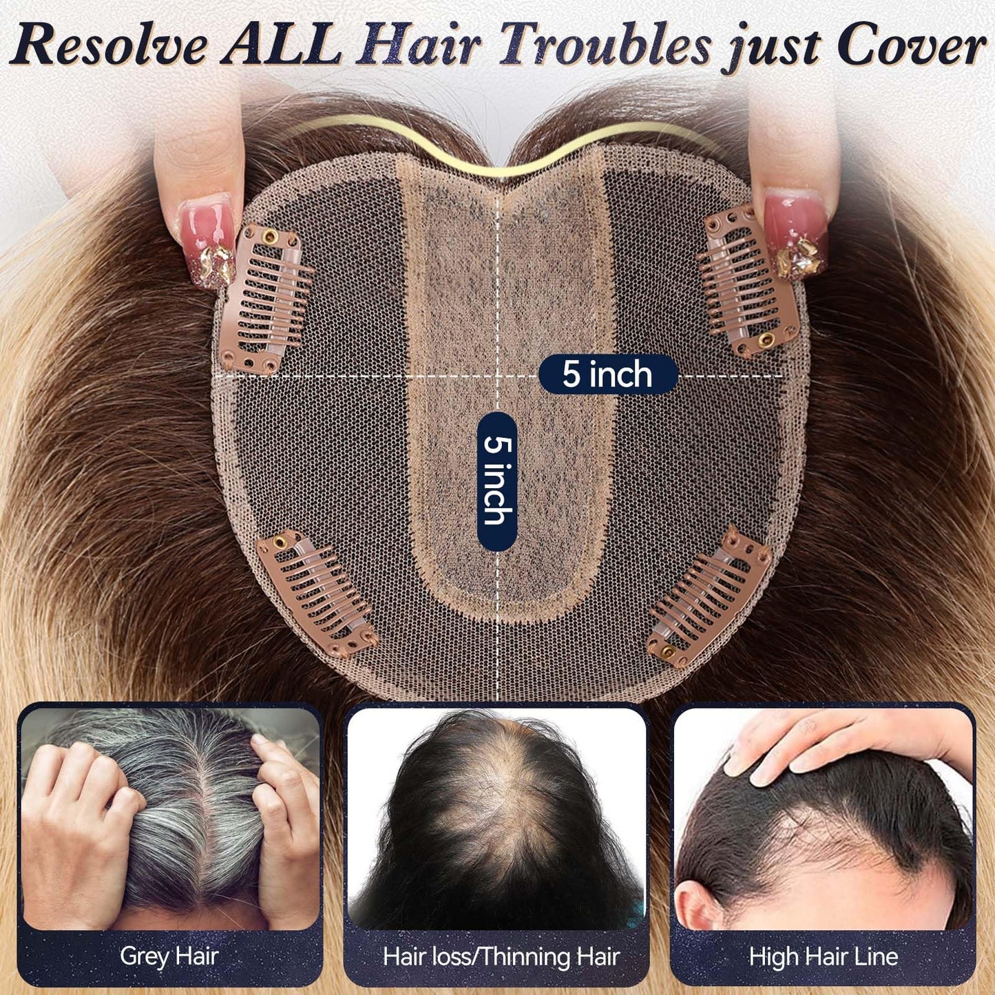 2025 New Lightweight&Breathable Straight Hair Topper For Women With Thinning Hair