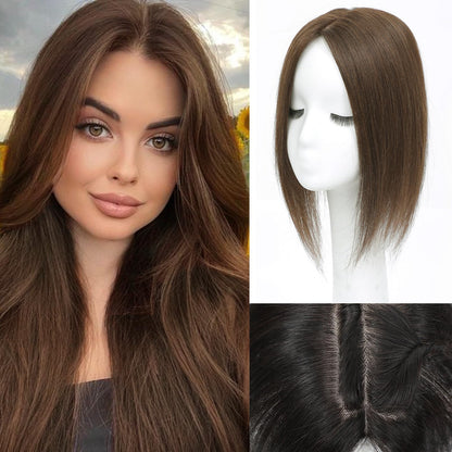 Straight Natural Hair Topper For Women High quality Hairstyle clips in own hair blends perfectly