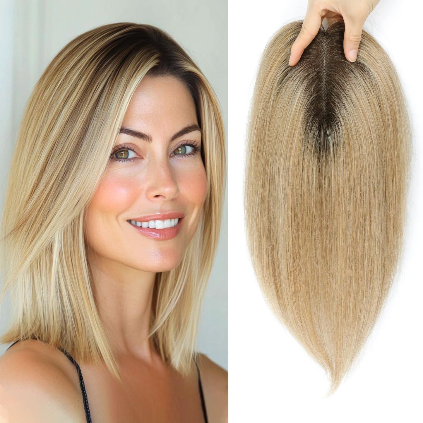 Straight Natural Hair Topper For Women High quality Hairstyle clips in own hair blends perfectly