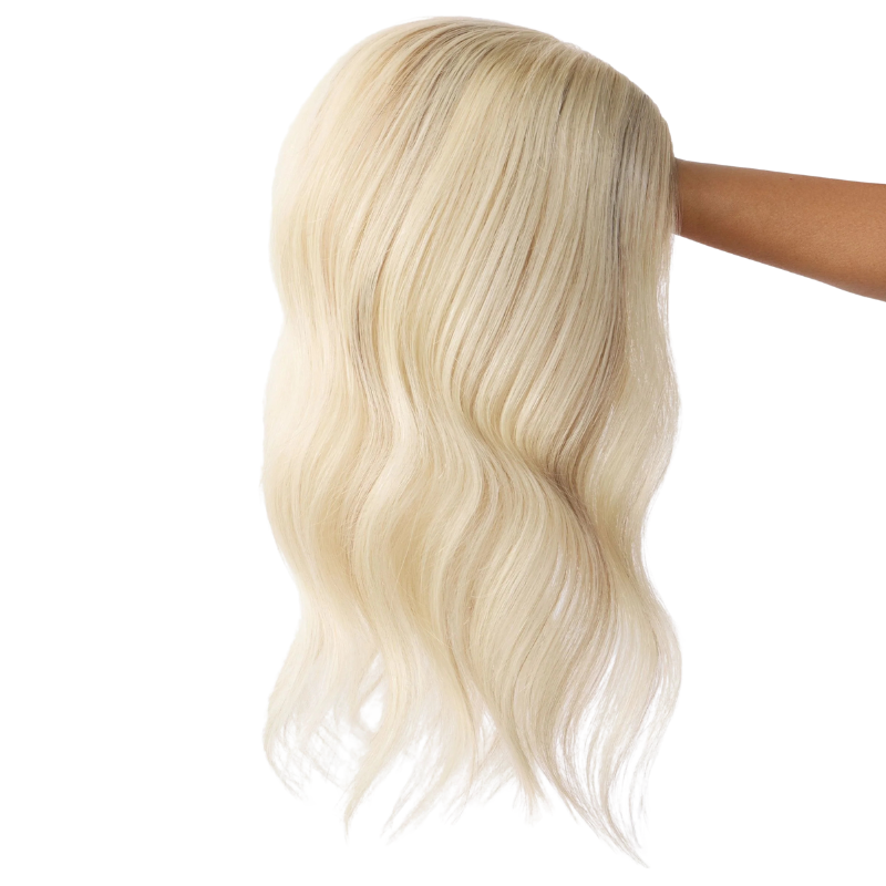5*6 inches Mono Base Highlight Human Hair Toppers for Women Wavy Hair without Bangs