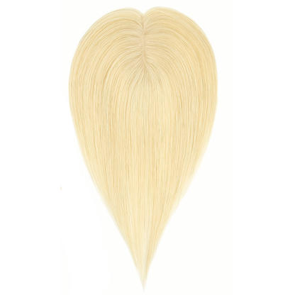 2.8" x 4.3" Silk Base Human Hair Topper – Middle Part Volume Booster for Thinning Hair