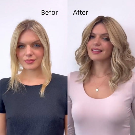 130% Natural Density Clip-In Natural Wavy Hair Topper