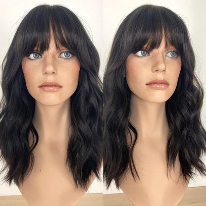 Natural Body Wave Real Hair Topper With Fringers Human Hair Topper With Bangs