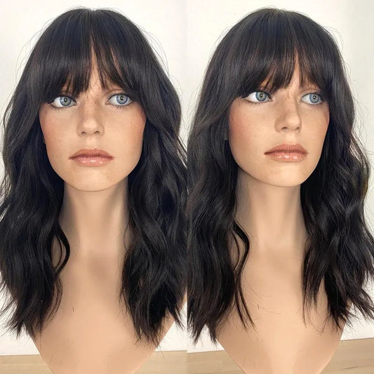 Natural Body Wave Real Hair Topper With Fringers Human Hair Topper With Bangs