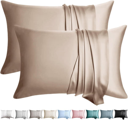 100% Silk Pillow Cases 2 Pack Silk Pillowcase for Hair and Skin Set of 2 Highest Grade 6A Silk Soft Breathable