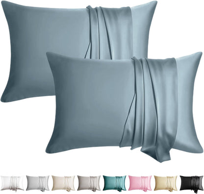 100% Silk Pillow Cases 2 Pack Silk Pillowcase for Hair and Skin Set of 2 Highest Grade 6A Silk Soft Breathable