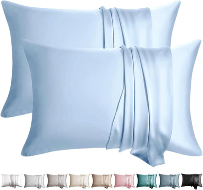 100% Silk Pillow Cases 2 Pack Silk Pillowcase for Hair and Skin Set of 2 Highest Grade 6A Silk Soft Breathable