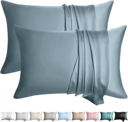 100% Silk Pillow Cases 2 Pack Silk Pillowcase for Hair and Skin Set of 2 Highest Grade 6A Silk Soft Breathable