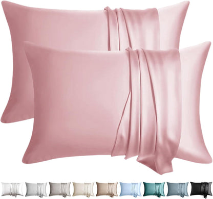 100% Silk Pillow Cases 2 Pack Silk Pillowcase for Hair and Skin Set of 2 Highest Grade 6A Silk Soft Breathable