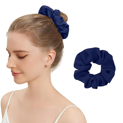 6PCS 100% Mulberry Silk Scrunchies Set, 2 Large and 4 Thin Silk Hair Ties for Women