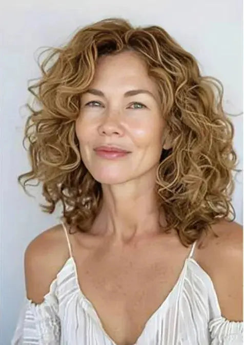 2025 New Curly Hair Toppers for Women with Thinning Hair-Cover Grays, Boost Volume - VIVACROWN