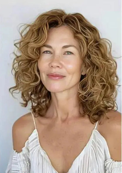 2025 New Curly Hair Toppers for Women with Thinning Hair-Cover Grays, Boost Volume - VIVACROWN