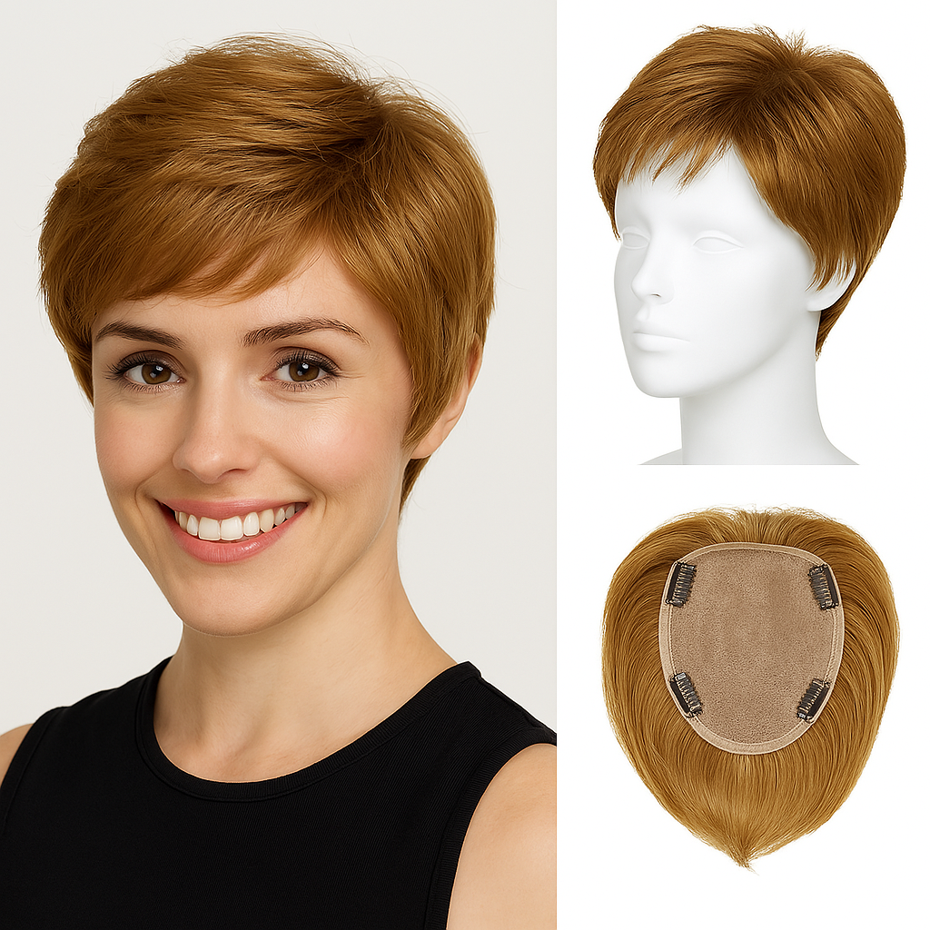 Short Hair Toppers for Women with Thinning Hair,Naturally plump and shiny
