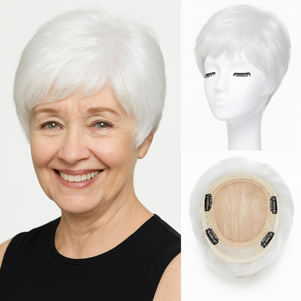 Short Hair Toppers for Women with Thinning Hair,Naturally plump and shiny