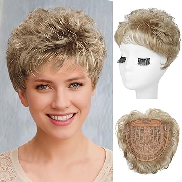 Short Hair Toppers for Women with Thinning Hair,Naturally plump and shiny
