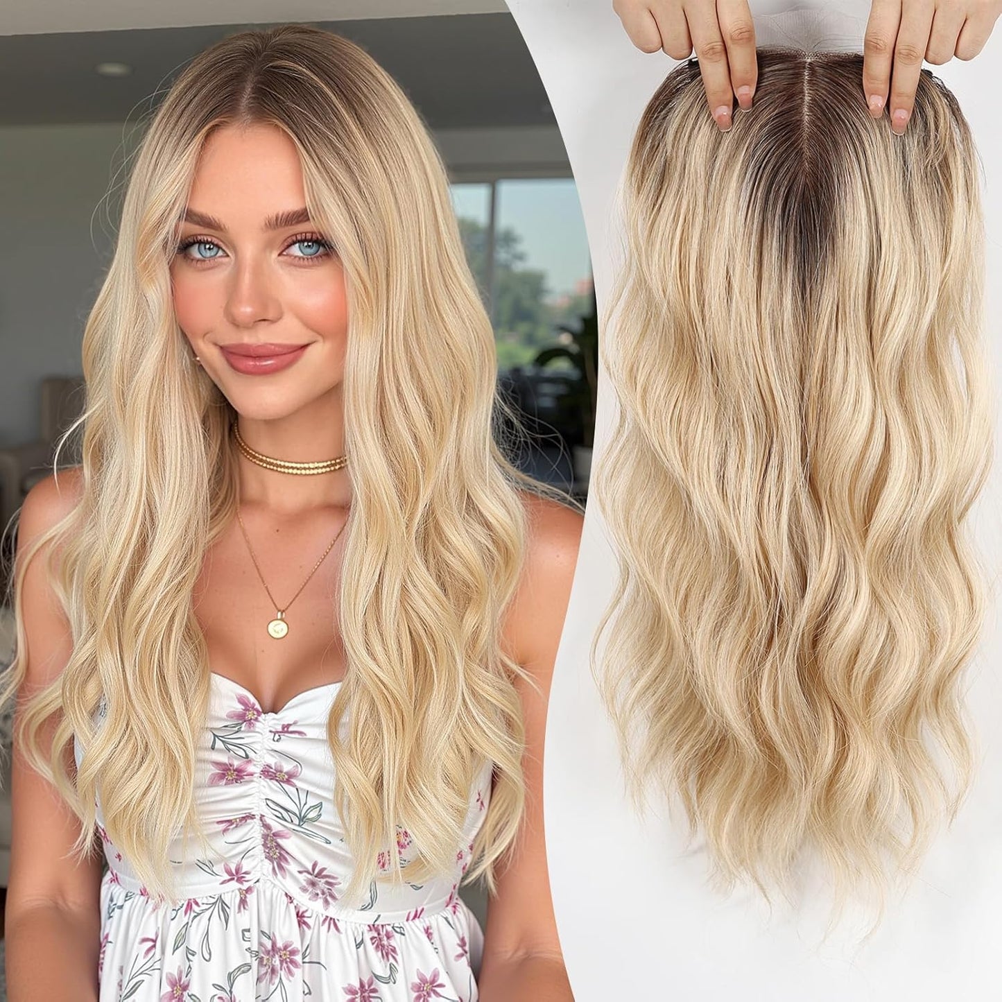 Premium Wavy Hair Topper for Thinning Hair – Natural Looking Voluminous Human Hair