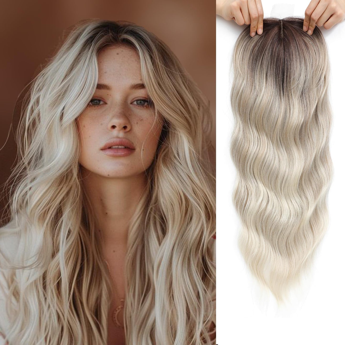 Premium Wavy Hair Topper for Thinning Hair – Natural Looking Voluminous Human Hair