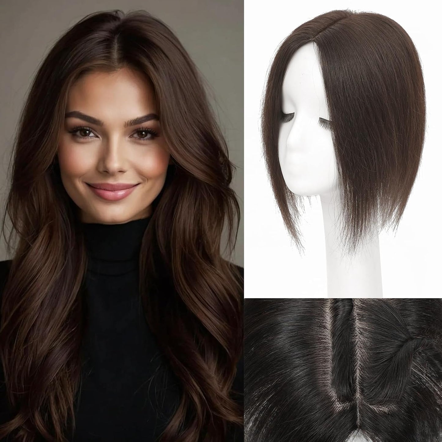 Premium Straight Hair Topper For Women With Thinning Hair-Add Instant Volume And Coverage