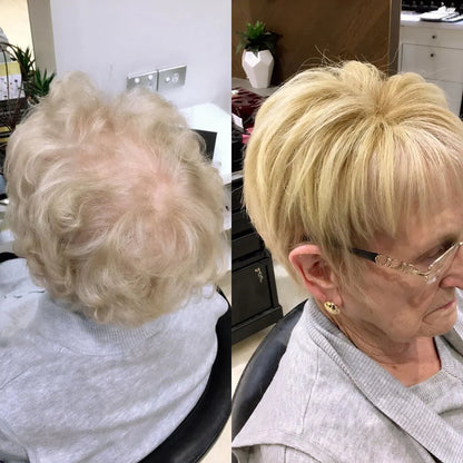 2025Hot Sale Breathable Short Hair Topper for Thinning Hair