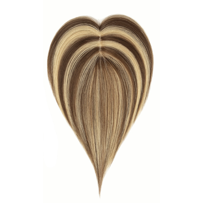 2.8" x 4.3" Silk Base Human Hair Topper – Middle Part Volume Booster for Thinning Hair