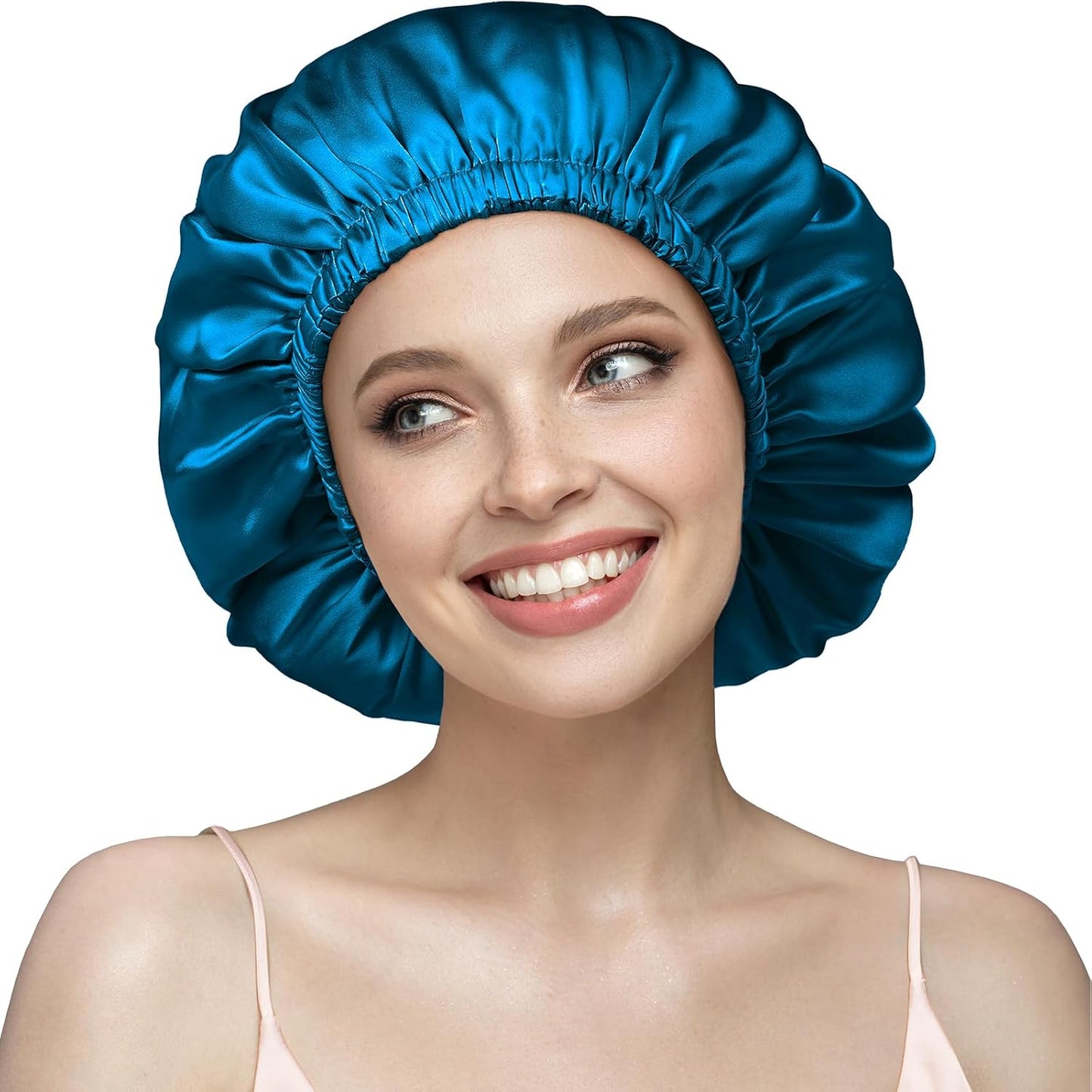 Double Layered 100% Silk Bonnet for Sleeping Women,  Pure Mulberry Silk Sleep Cap