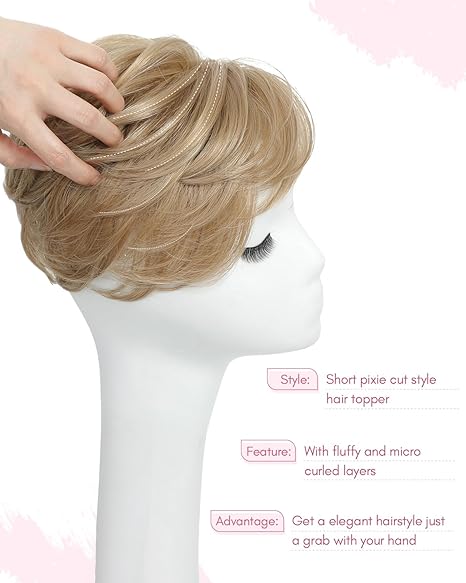 2025Hot Sale Breathable Short Hair Topper for Thinning Hair